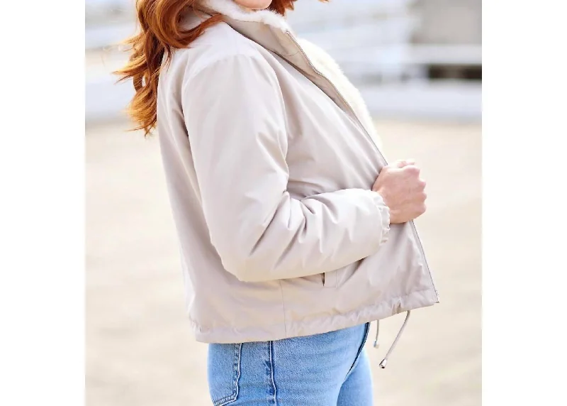 Insta Reversible Zip Jacket In Ivory Fitted Jacket Loose Jacket Oversized Jacket