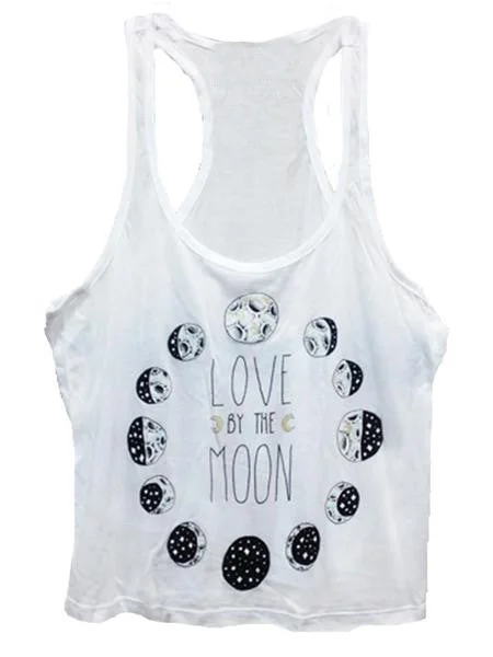 Birdblack Love By the Moon Crop Tank bold tank top