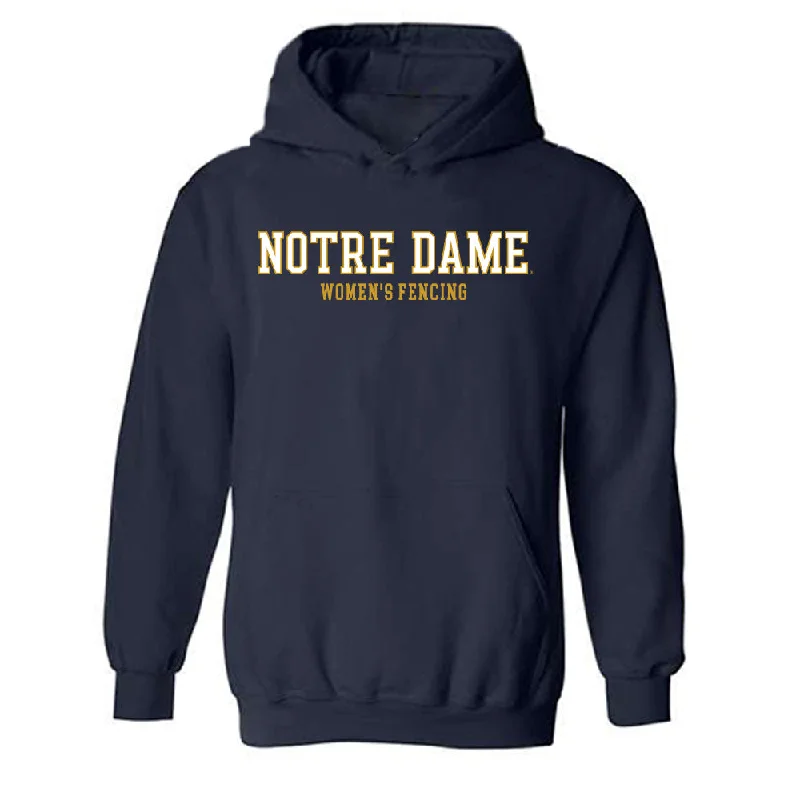 Notre Dame - NCAA Women's Fencing : Atara Greenbaum - Classic Fashion Shersey Hooded Sweatshirt Hoodie with Exposed Zipper Edgy Industrial Notre Dame - NCAA Women's Fencing : Atara Greenbaum - Classic Fashion Shersey Hooded Sweatshirt Hoodie with Exposed Zipper Edgy Industrial