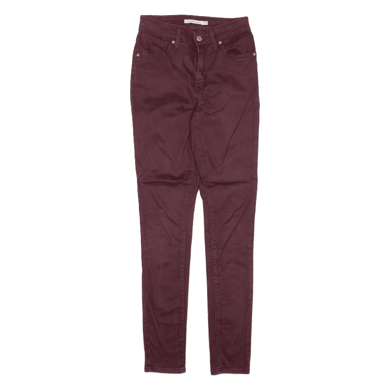 LEVI'S 721 High Rise Trousers Maroon Slim Skinny Womens W24 L30 Wide Leg Loose Fit Mid Waist LEVI'S 721 High Rise Trousers Maroon Slim Skinny Womens W24 L30 Wide Leg Loose Fit Mid Waist