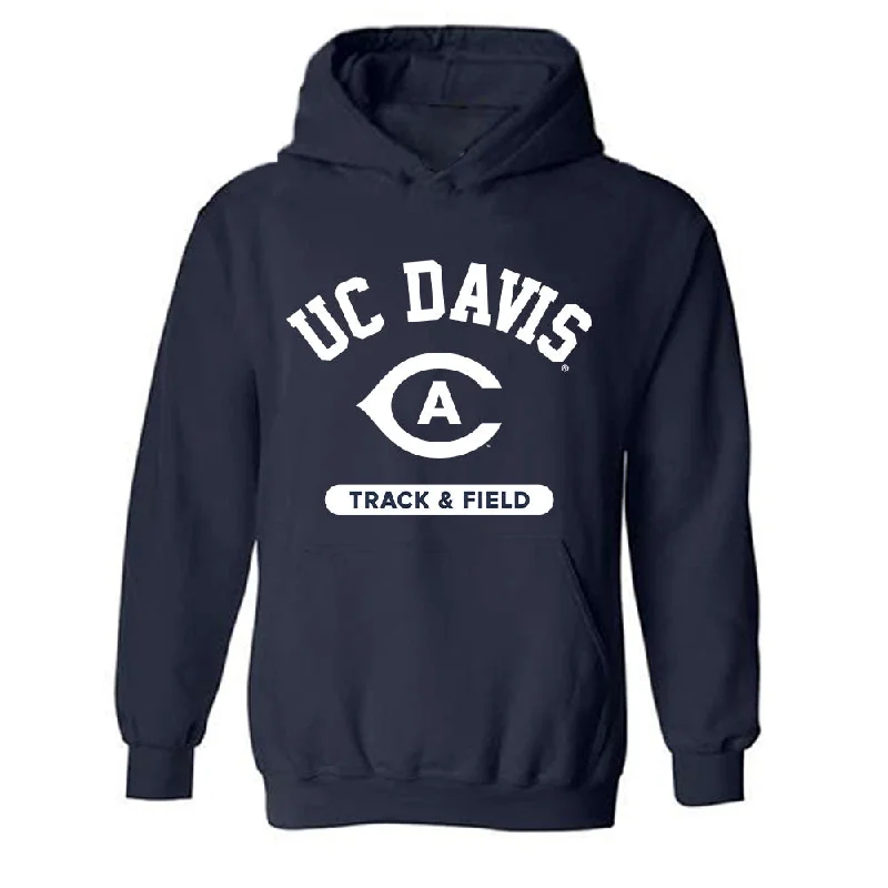 UC Davis - NCAA Women's Track & Field : Chinyere Egbuziem - Classic Shersey Hooded Sweatshirt Hoodie with Contrast Stitching Detailed Premium