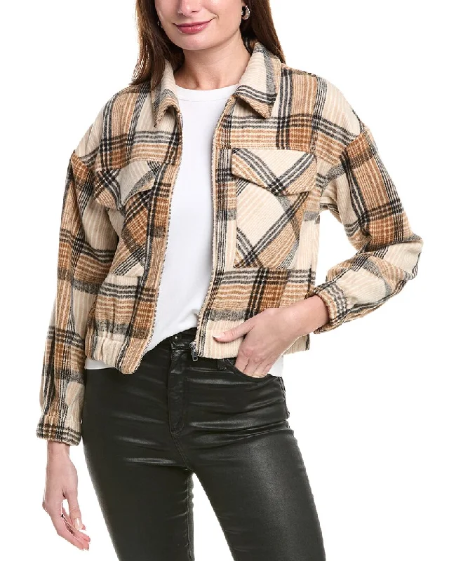 Pascale La Mode Short Jacket Stand-Up Collar Roll-Neck Collar Turtle Neck