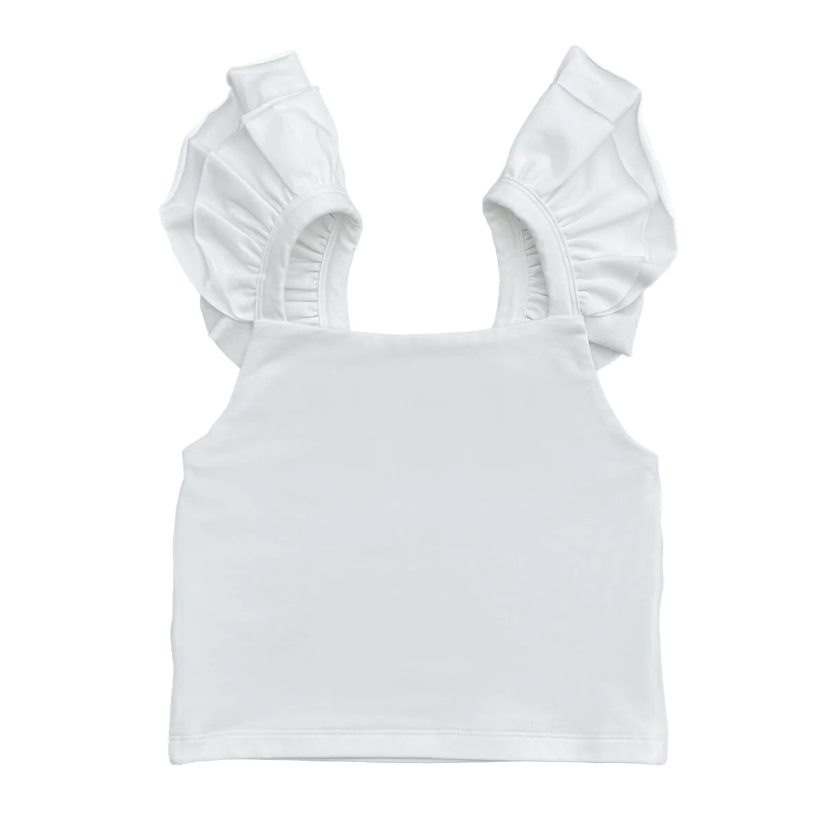 White Ruffled Tank Top silver tank top