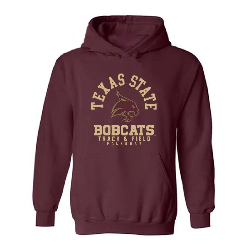 Texas State - NCAA Women's Track & Field : makhi falkquay - Classic Fashion Shersey Hooded Sweatshirt Hoodie with Slit Hem Functional Movement