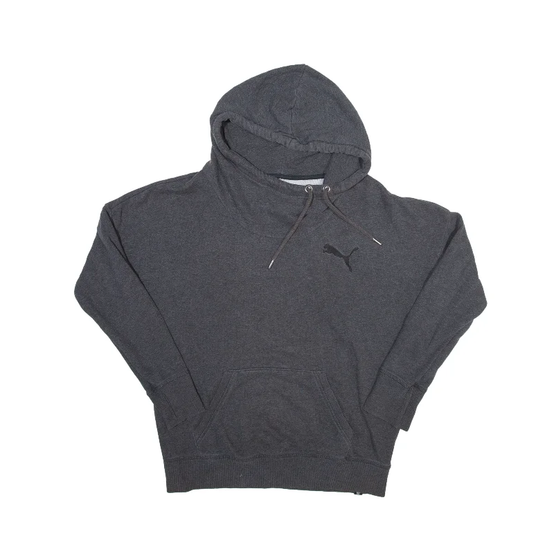 PUMA Relaxed Fit Hoodie Grey Pullover Womens M Mock Neck Pullover