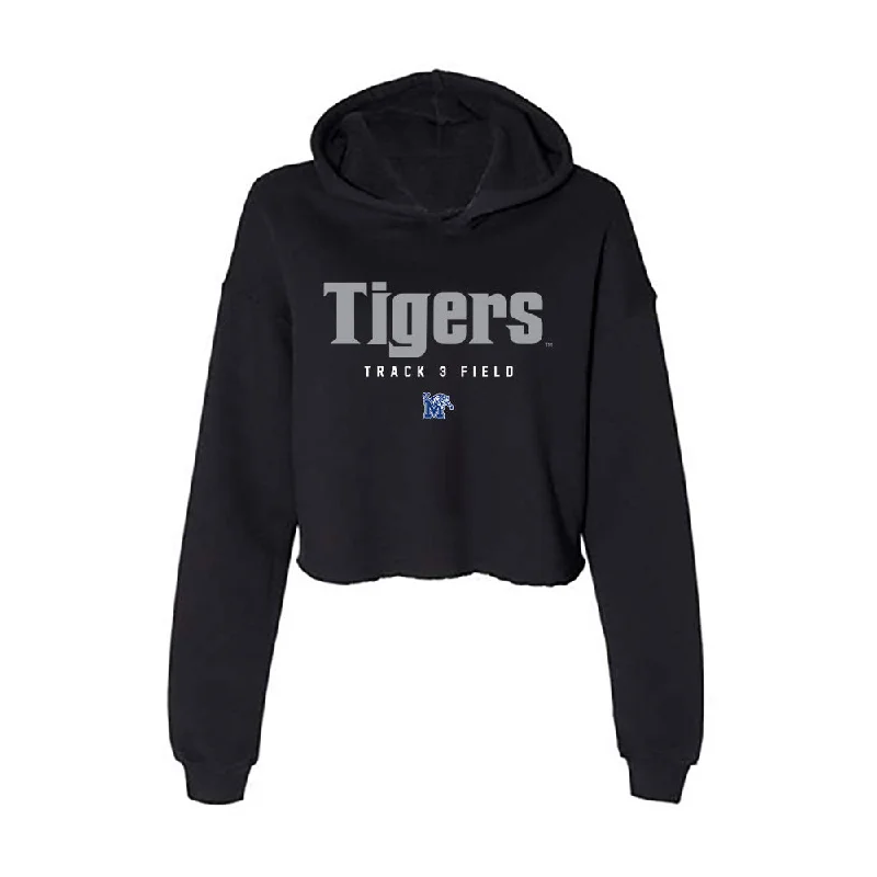 Memphis - NCAA Women's Track & Field : Mi'Asia Bergmann - Women's Crop Fleece Hoodie Hoodie with Hem Contrast Bold Stylish