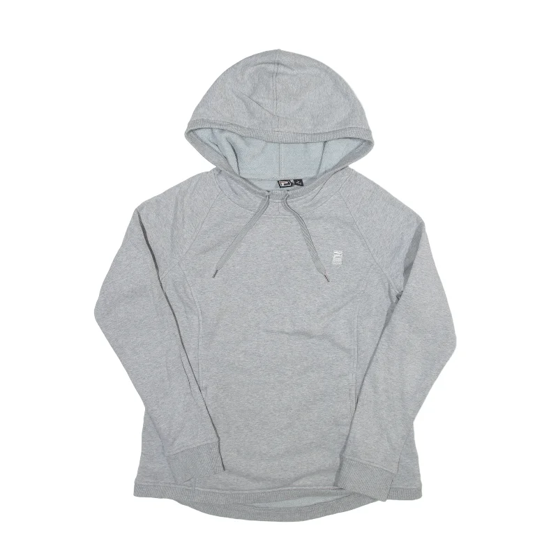 FILA Sport Hoodie Grey Pullover Womens M Fleece Warm Pullover