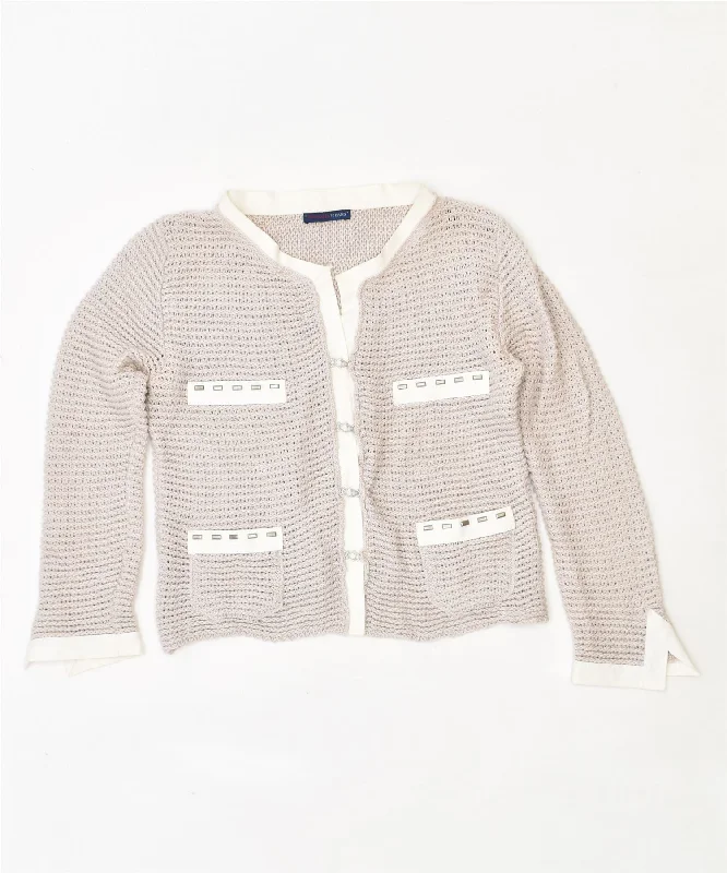 TRUSSARDI Womens Cardigan Sweater UK 10 Small Pink Lace Blend Ribbed Blend Corduroy Blend TRUSSARDI Womens Cardigan Sweater UK 10 Small Pink Lace Blend Ribbed Blend Corduroy Blend