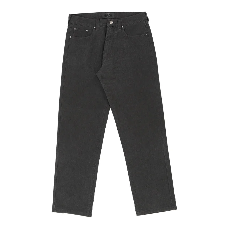 Versace Jeans Couture Trousers - 30W UK 10 Grey Polyester Blend Trousers luxurious high-end Versace Jeans Couture Trousers - 30W UK 10 Grey Polyester Blend Trousers luxurious high-end