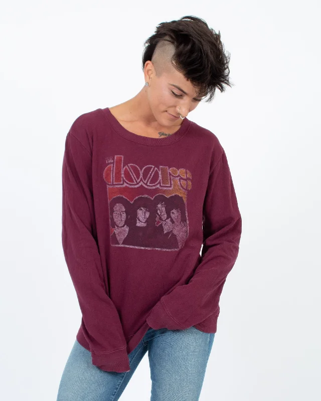 The Doors Pullover Sweater Besom Neck Pullover