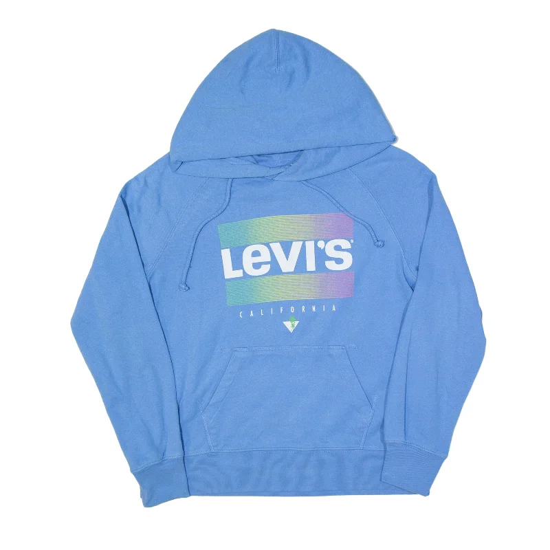 LEVI'S California Hoodie Blue Pullover Womens XS Ruffled Neck Pullover