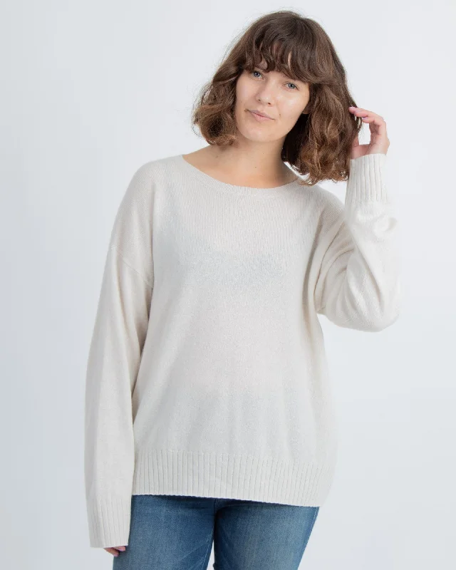 Cream Cashmere Pullover Sweater Cable Knit Chunky