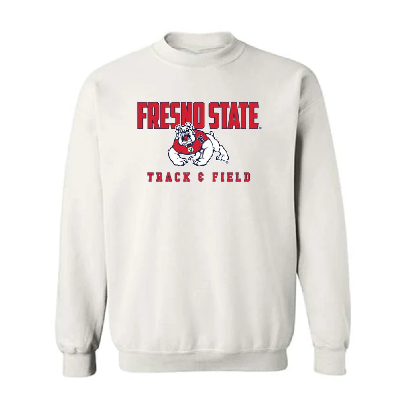 Fresno State - NCAA Women's Track & Field : Victoria Nino - Classic Shersey Crewneck Sweatshirt Hoodie with Stripes Bold Sporty