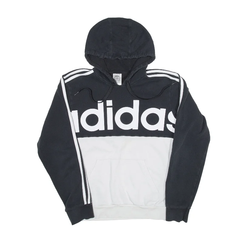 ADIDAS Hoodie Black Pullover Womens S Asymmetrical Neck Pullover