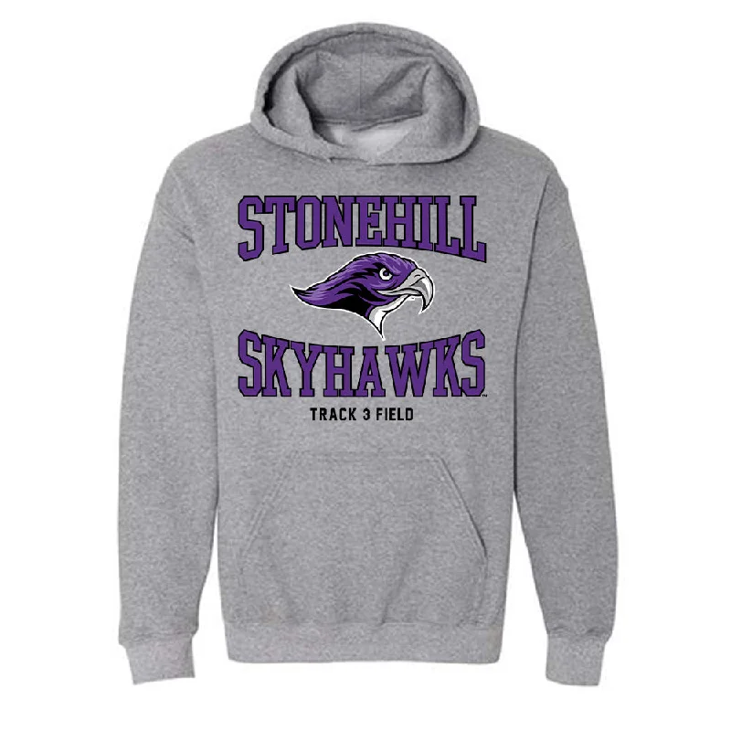 Stonehill - NCAA Women's Track & Field (Outdoor) : Morgan Correia - Classic Shersey Hooded Sweatshirt Hoodie with Gradient Ombre Colorful