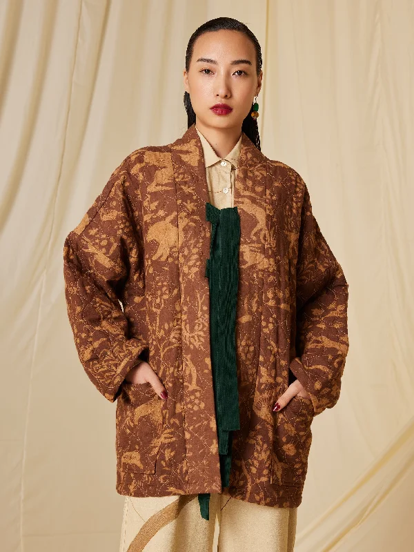 Quilted front open Jacket Print Jacket Jacquard Jacket Patchwork Jacket