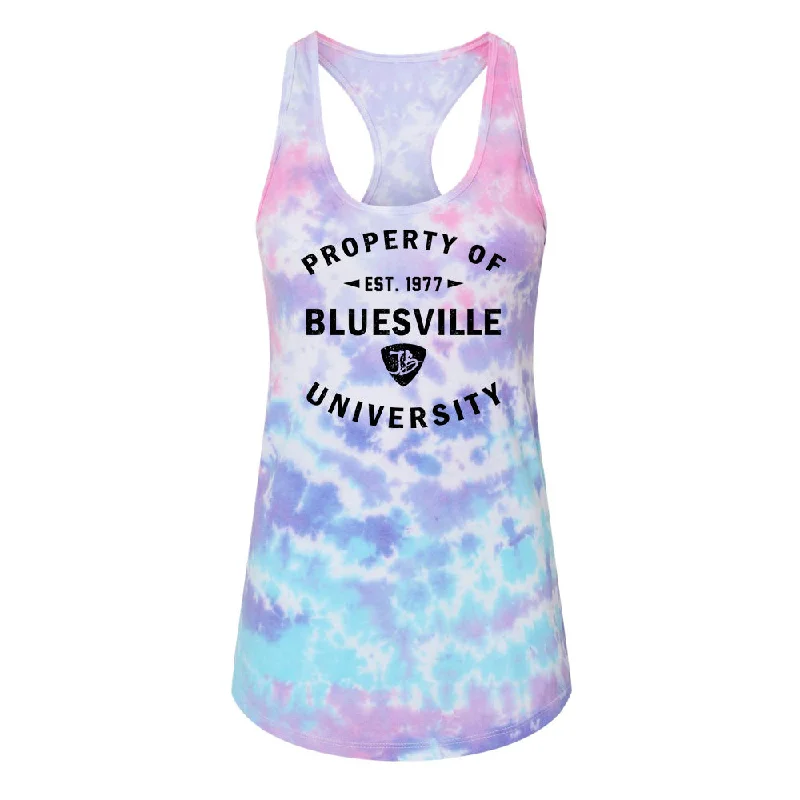 Property of Bluesville University Tie Dye Racerback Tank (Women) mint tank top