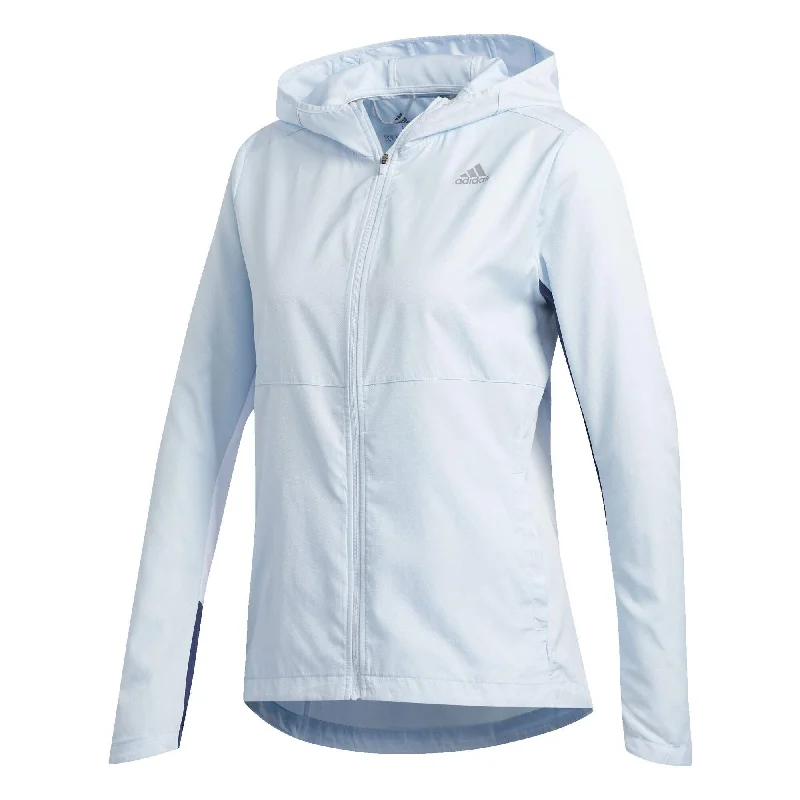 Adidas Women's Hooded Wind Jacket Blue XS Nylon Fabric Polyester Fabric Spandex Fabric