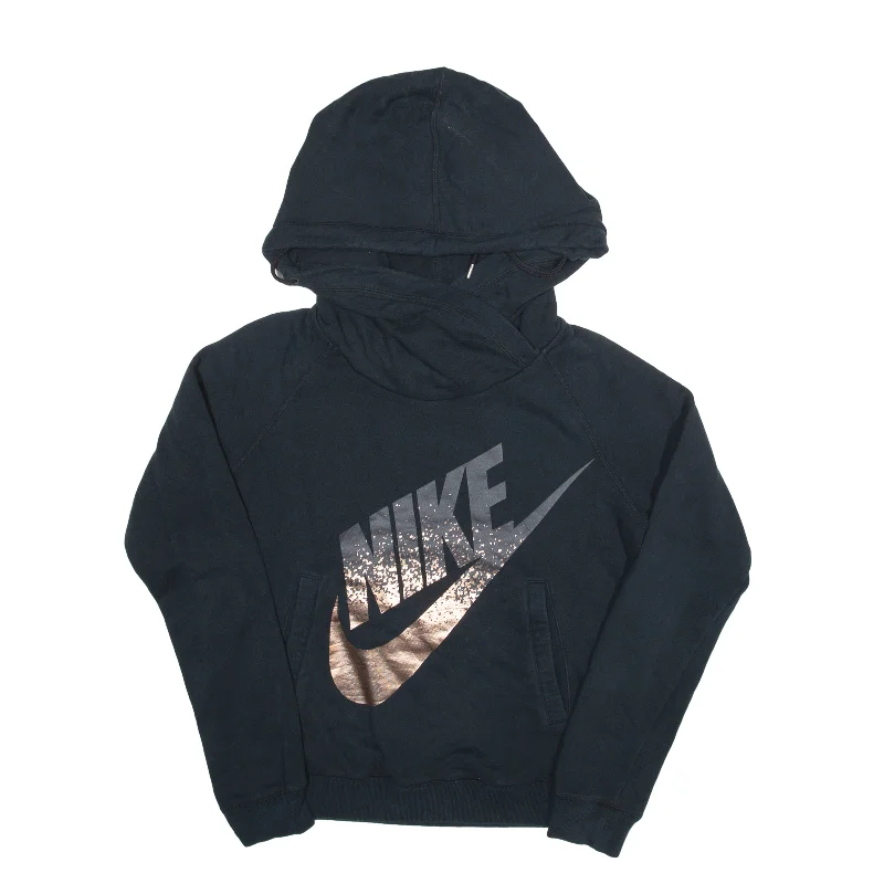 NIKE Hoodie Black Pullover Womens S Plunging Neck Pullover