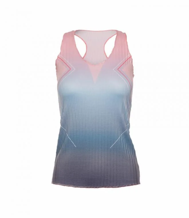 Pleated V-Neck Tank Silverlake Blue black tank top