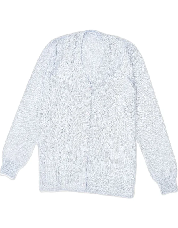 VINTAGE Womens Oversized Longline Cardigan Sweater UK 18 XL Blue Cotton Chenille Blend Fleece Blend Nylon Blend VINTAGE Womens Oversized Longline Cardigan Sweater UK 18 XL Blue Cotton Chenille Blend Fleece Blend Nylon Blend
