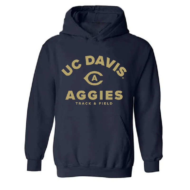 UC Davis - NCAA Women's Track & Field : Chinyere Egbuziem - Classic Shersey Hooded Sweatshirt Hoodie with Frayed Bohemian Relaxed