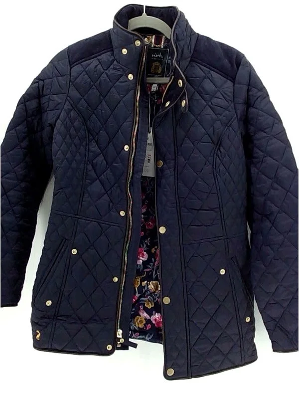 Joules Womens QUILTED COAT Regular Zipper Casual Jacket Color Navy Blue Size Small Quilted Jacket Puffer Jacket Insulated Jacket