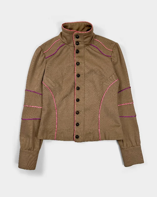 Diesel Multicolor Stripes Straight Jacket 2000's Chenille Fabric Brocade Fabric Lace Fabric