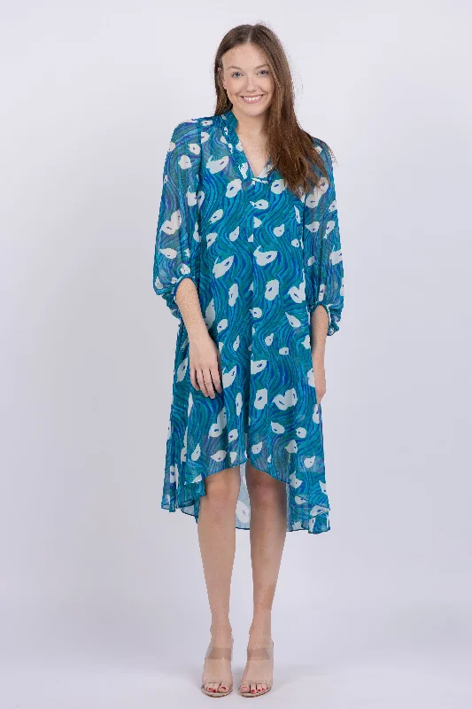 Diane Von Furstenberg Ileana Dress In Ocean Tide Quetzal Green