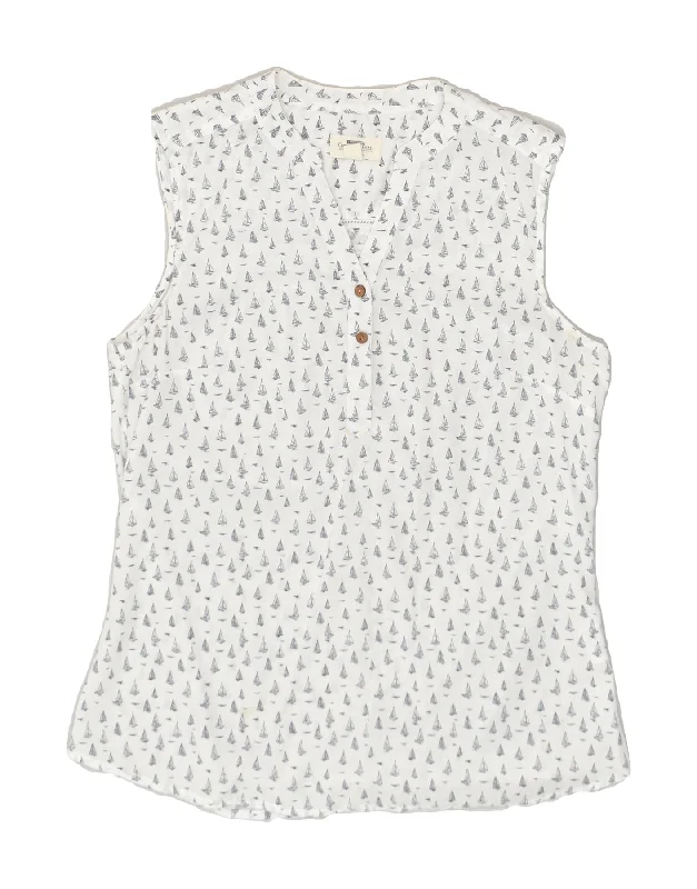 MOUNTAIN WAREHOUSE Womens Sleeveless Pullover Shirt UK 10 Small White Zipper Front Cardigan