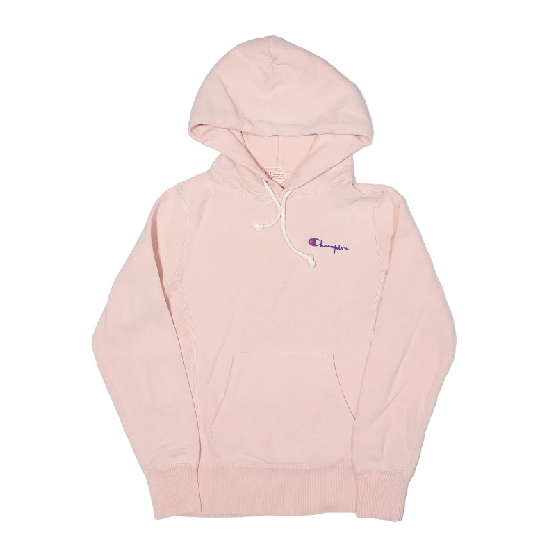CHAMPION Reverse Weave Hoodie Pink Pullover Womens S Box Sleeve Comfort