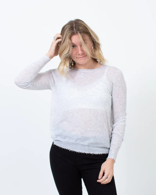 Sheer Pullover Sweater Flare Sleeve Stylish