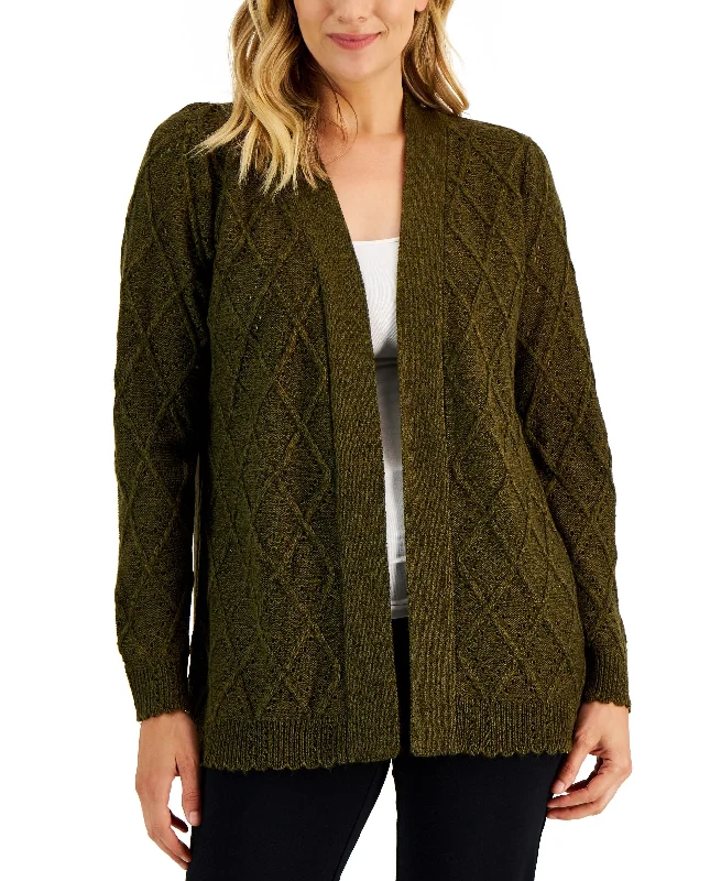 Women's Diamond-Knit Open-Front Cardigan Long Cardigan Short Cardigan Medium Cardigan Women's Diamond-Knit Open-Front Cardigan Long Cardigan Short Cardigan Medium Cardigan