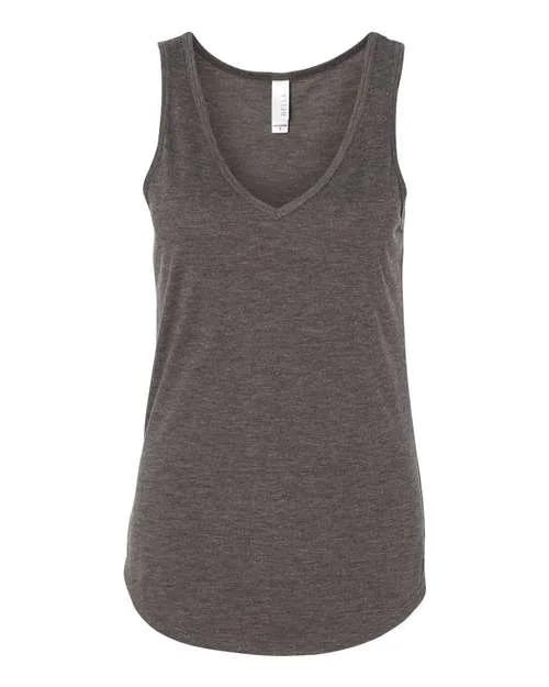 BELLA + CANVAS - Women's Flowy V-Neck Tank - 8805 Dark Gray Heather lace tank top