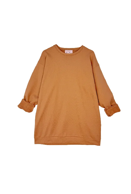 The Pullover Dress - Caramel Knit High Neck Pullover