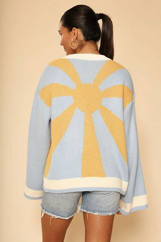 Sunburst cardigan Cable Knit Ribbed Knit Lace Knit