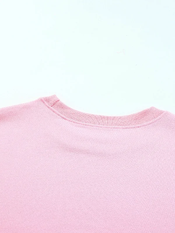 Lightweight Pink Pullover Flutter Sleeve Feminine