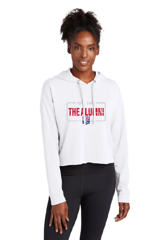 Sport-Tek ® Ladies PosiCharge ® Tri-Blend Wicking Fleece Crop Hooded Pullover - The Alumni Short Puff Sleeve