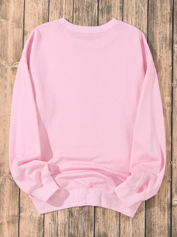 Women's Oversized Pink Pullover Box Sleeve Comfort