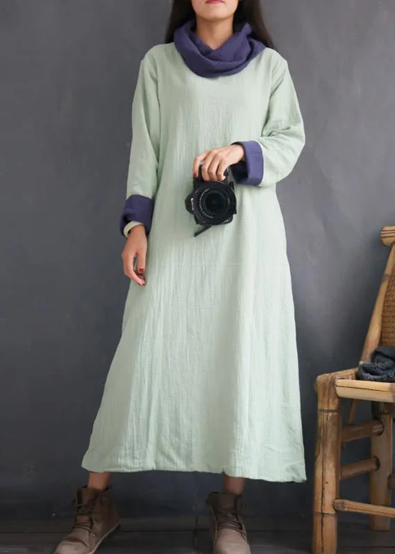 Organic cotton clothes Stitches Winter Sweet Cotton Turtleneck Solid Pullover Loose Dress Cashmere Luxurious Pullover