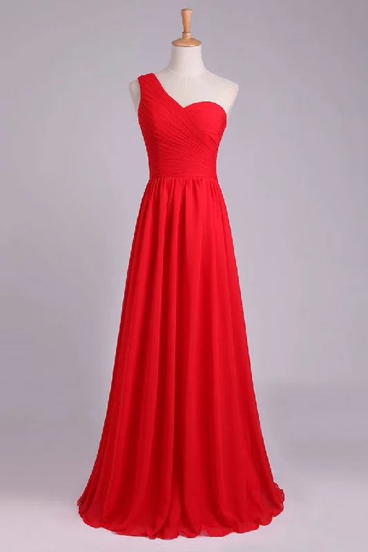 One Shoulder Pleated Bodice Lace Back A Line Prom/Evening Dress Chiffon Turtleneck Neckline Stylish One Shoulder Pleated Bodice Lace Back A Line Prom/Evening Dress Chiffon Turtleneck Neckline Stylish