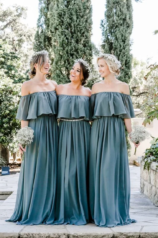 boat neck long bridesmaid dresses 2020 chiffon cheap gray elegant a line wedding party dresses Tunics Travel practical boat neck long bridesmaid dresses 2020 chiffon cheap gray elegant a line wedding party dresses Tunics Travel practical
