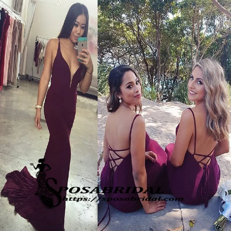 Burgundy Elegant Pink Mermaid Long Modest Cheap Bridesmaid Dresses, Open Back Party Dress, WG295 Tunics Bestseller popular Burgundy Elegant Pink Mermaid Long Modest Cheap Bridesmaid Dresses, Open Back Party Dress, WG295 Tunics Bestseller popular