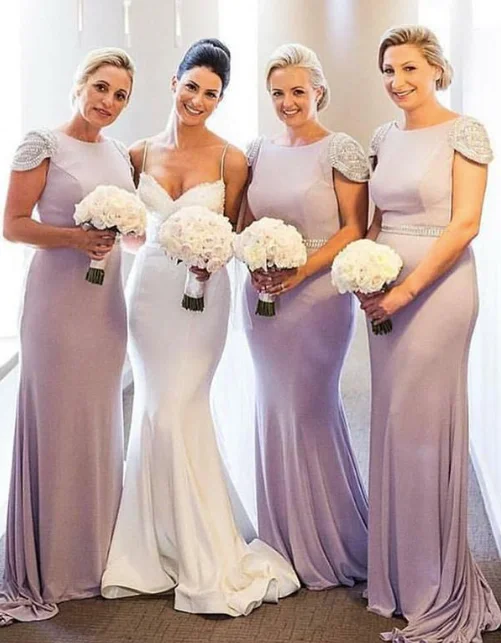 cap sleeve dusty purple bridesmaid dresses long elegant beaded mermaid satin wedding party dress 2020 Tunics Distressed trendy cap sleeve dusty purple bridesmaid dresses long elegant beaded mermaid satin wedding party dress 2020 Tunics Distressed trendy