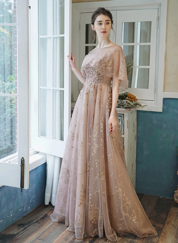 Dark Pink Tulle with Lace Applique Long Party Dress, Pink Tulle A-line Prom Dress sweetheart Neckline Romantic Dark Pink Tulle with Lace Applique Long Party Dress, Pink Tulle A-line Prom Dress sweetheart Neckline Romantic