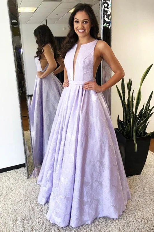 Floor-Length Sleeveless Lilac Prom Dress A Line Long Evening Dresses Tunics Formal black