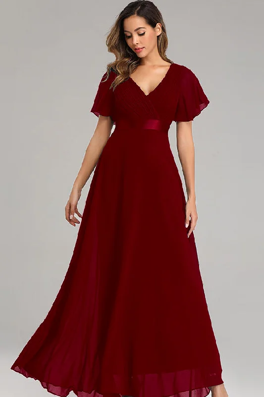 Flowy Chiffon Prom Dresses V-neck Ruffled Sleeve Formal Evening Dress E90812 Turtleneck Warm Winter Flowy Chiffon Prom Dresses V-neck Ruffled Sleeve Formal Evening Dress E90812 Turtleneck Warm Winter