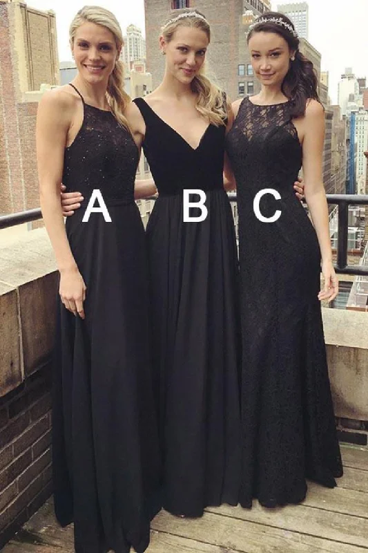 Formal A-Line Black Chiffon Lace Long Elegant Wedding Party Dresses Bridesmaid Dresses Tunics Fleece cozy Formal A-Line Black Chiffon Lace Long Elegant Wedding Party Dresses Bridesmaid Dresses Tunics Fleece cozy