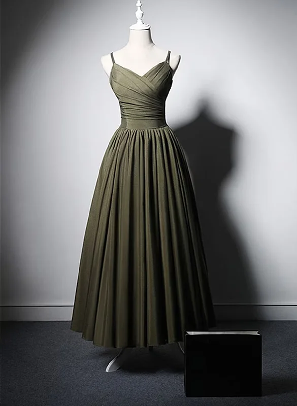 Green Satin Straps Long Wedding Party Dress, Green Long Prom Dress Evening Dress Off-the-shoulder Bohemian Festive Green Satin Straps Long Wedding Party Dress, Green Long Prom Dress Evening Dress Off-the-shoulder Bohemian Festive