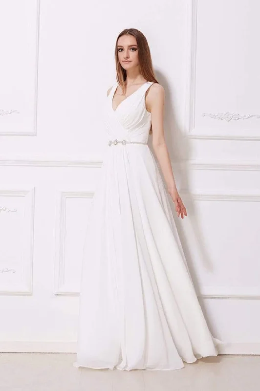 J'Adore Dresses - J12027 Deep V-Neck Ruched Evening Dress Tunics Recommended stylist J'Adore Dresses - J12027 Deep V-Neck Ruched Evening Dress Tunics Recommended stylist